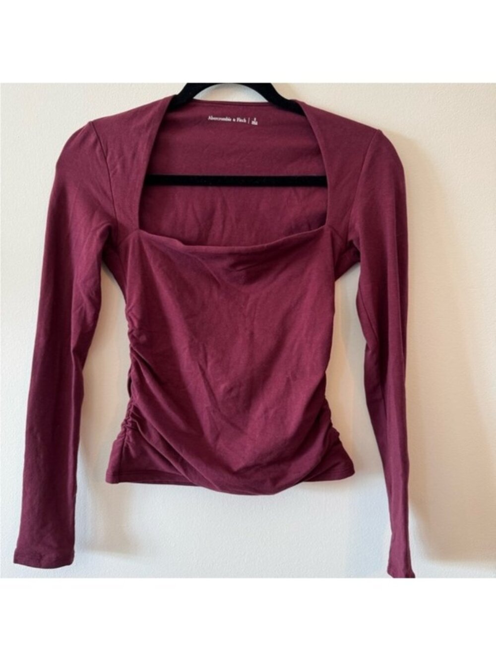 Maroon burgundy Long Sleeve Top